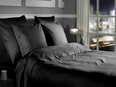 Heckettlane Dekbedovertrek Punto Moonless Black - 100% Katoen-Satijn