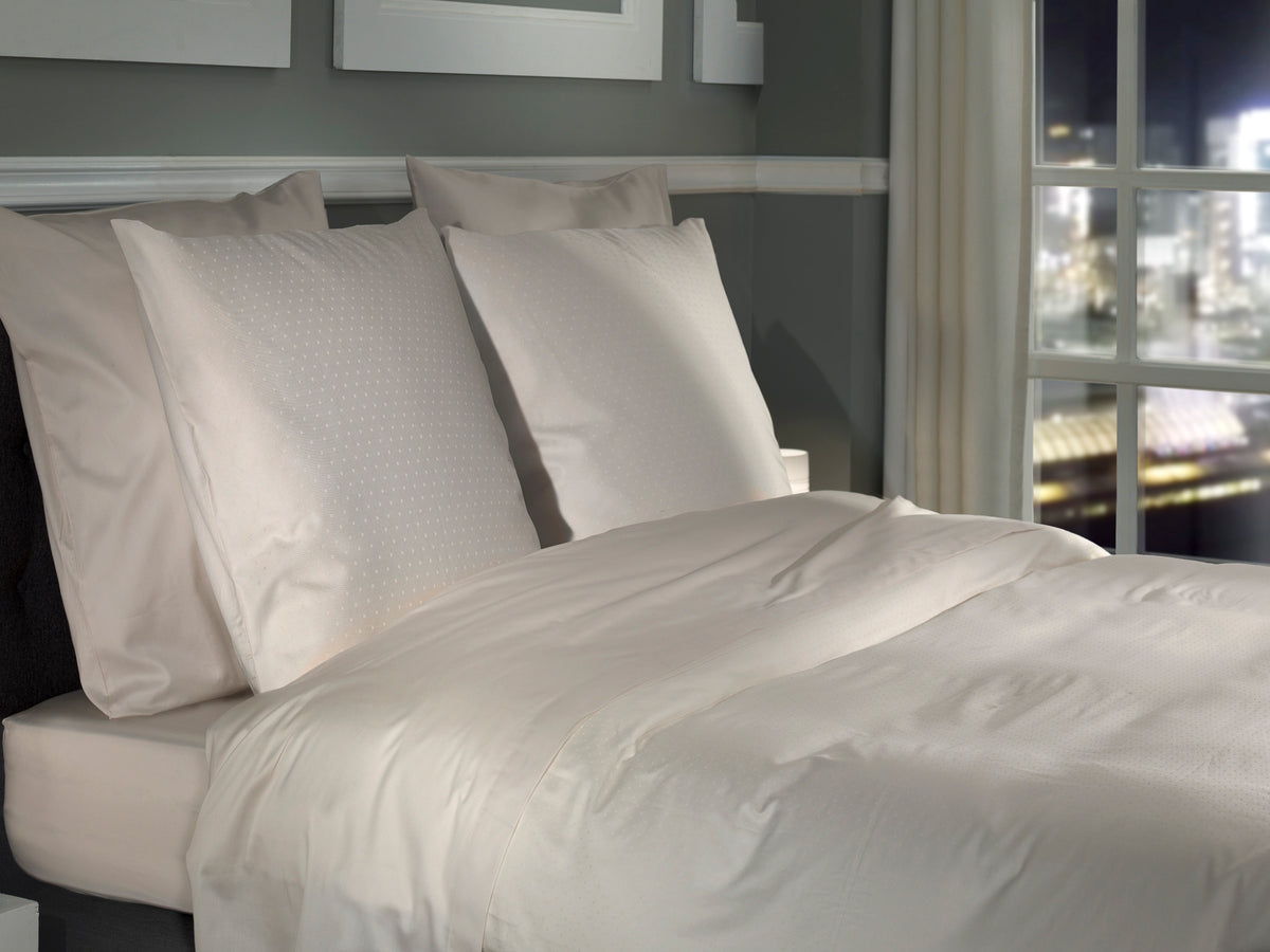 Heckettlane Dekbedovertrek Punto Off-White - 100% Katoen-Satijn