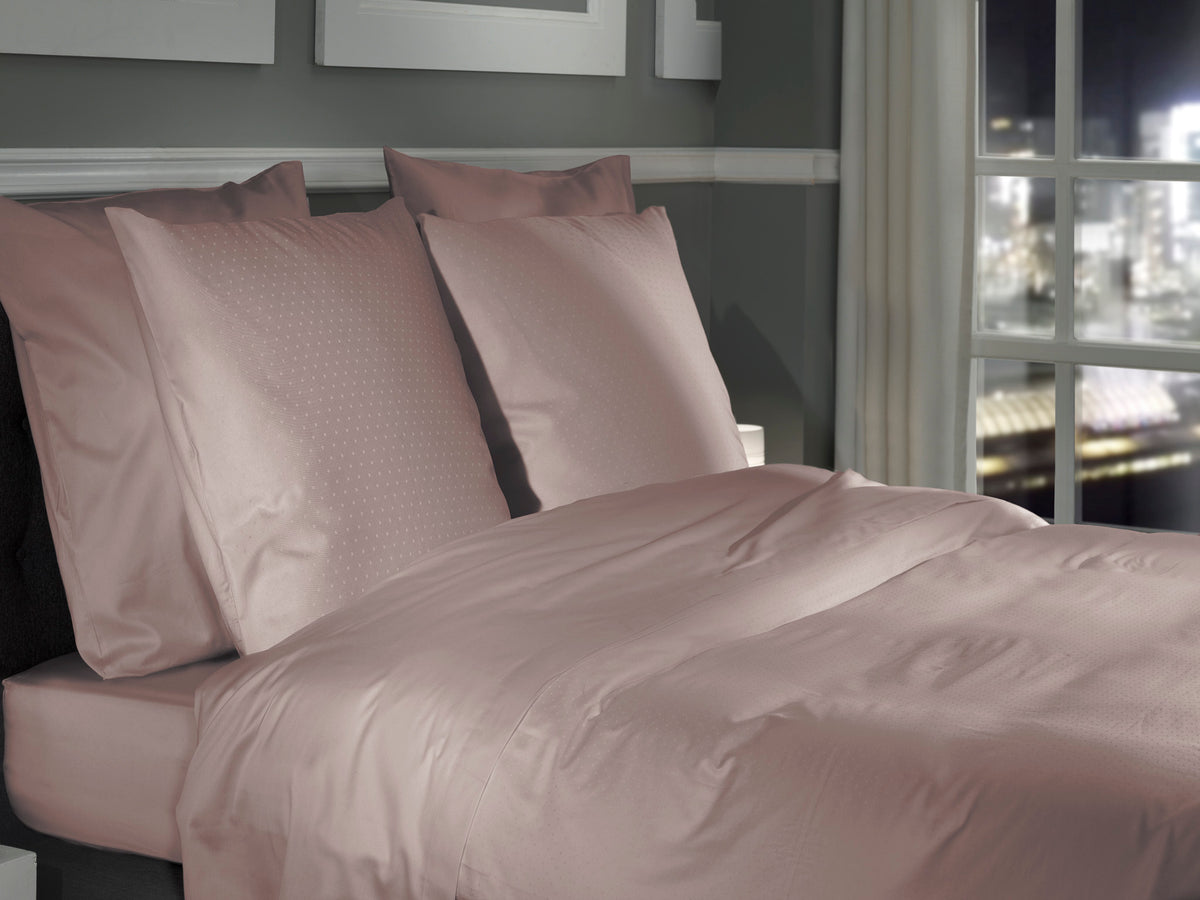 Heckettlane Dekbedovertrek Punto Rose Tan - 100% Katoen-Satijn