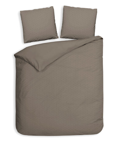 Heckettlane Dekbedovertrek Punto Taupe Grey - 100% Katoen-Satijn