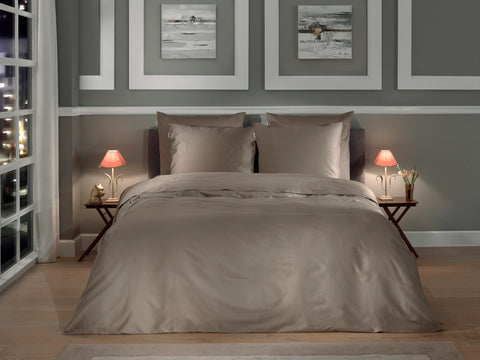 Heckettlane Dekbedovertrek Punto Taupe Grey - 100% Katoen-Satijn