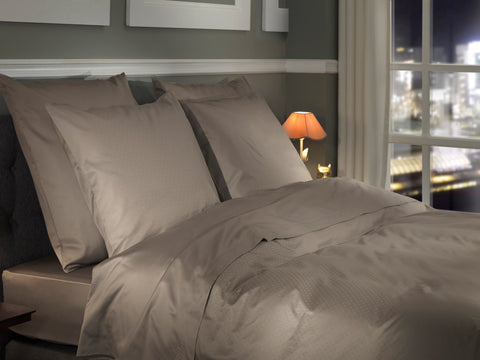 Heckettlane Dekbedovertrek Punto Taupe Grey - 100% Katoen-Satijn