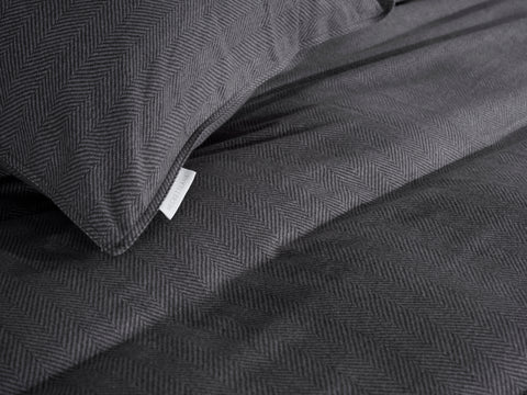 Heckettlane Dekbedovertrek Spina Anthracite - 100% Katoen-Flanel