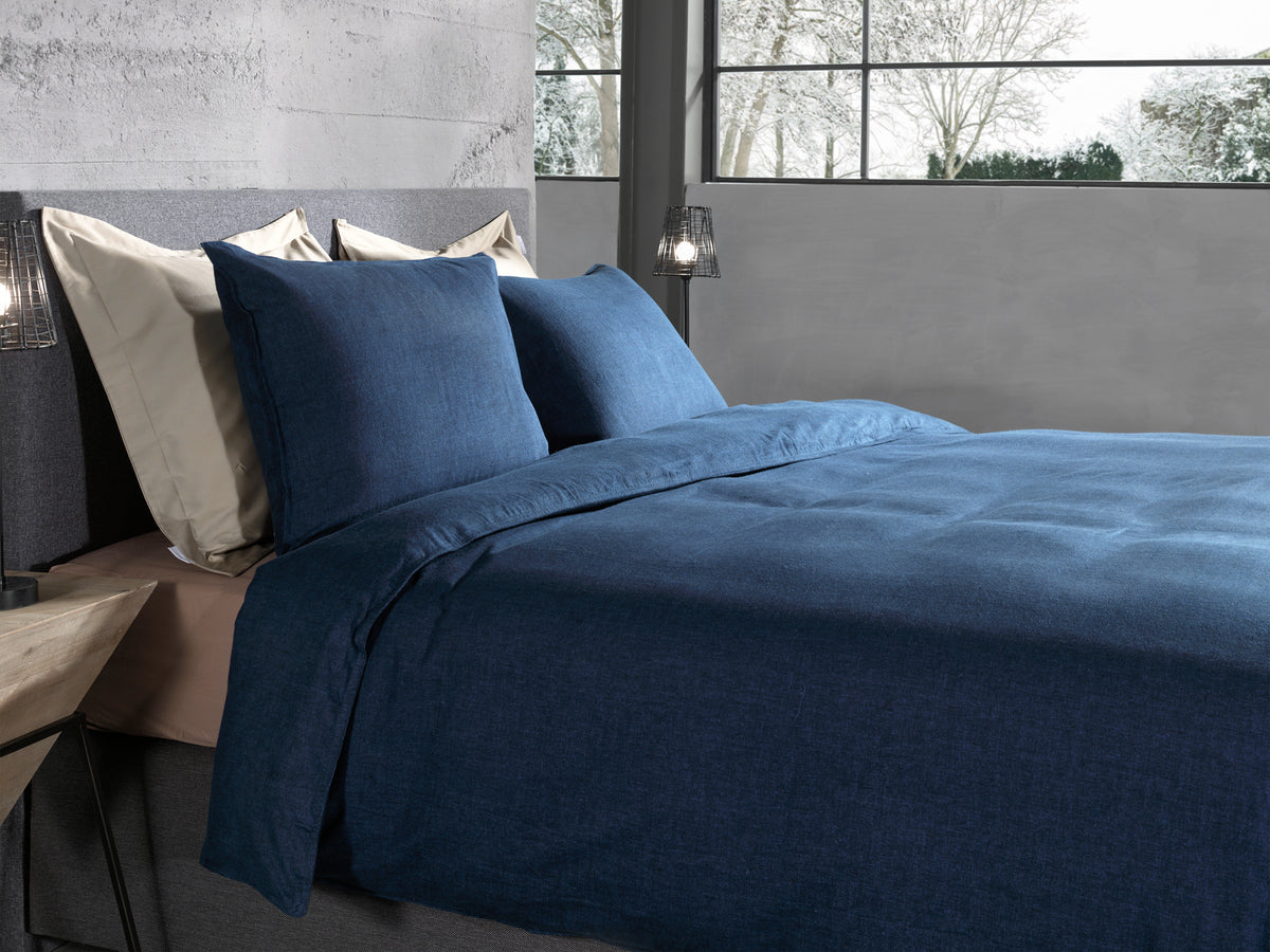 Heckettlane Dekbedovertrek Franela Blue Horizon - 100% Katoen-Flanel