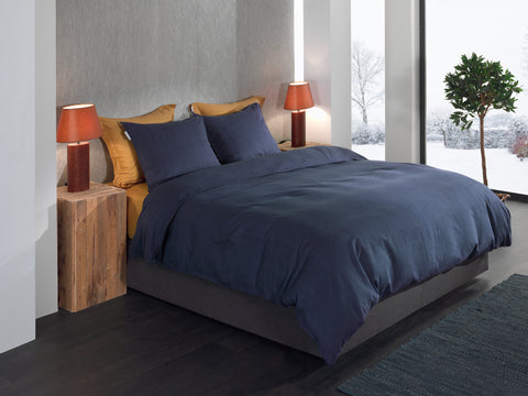 Heckettlane Dekbedovertrek Spina Dark Blue - 100% Katoen-Flanel