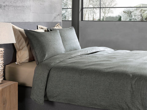 Heckettlane Dekbedovertrek Franela Frost Grey - 100% Katoen-Flanel