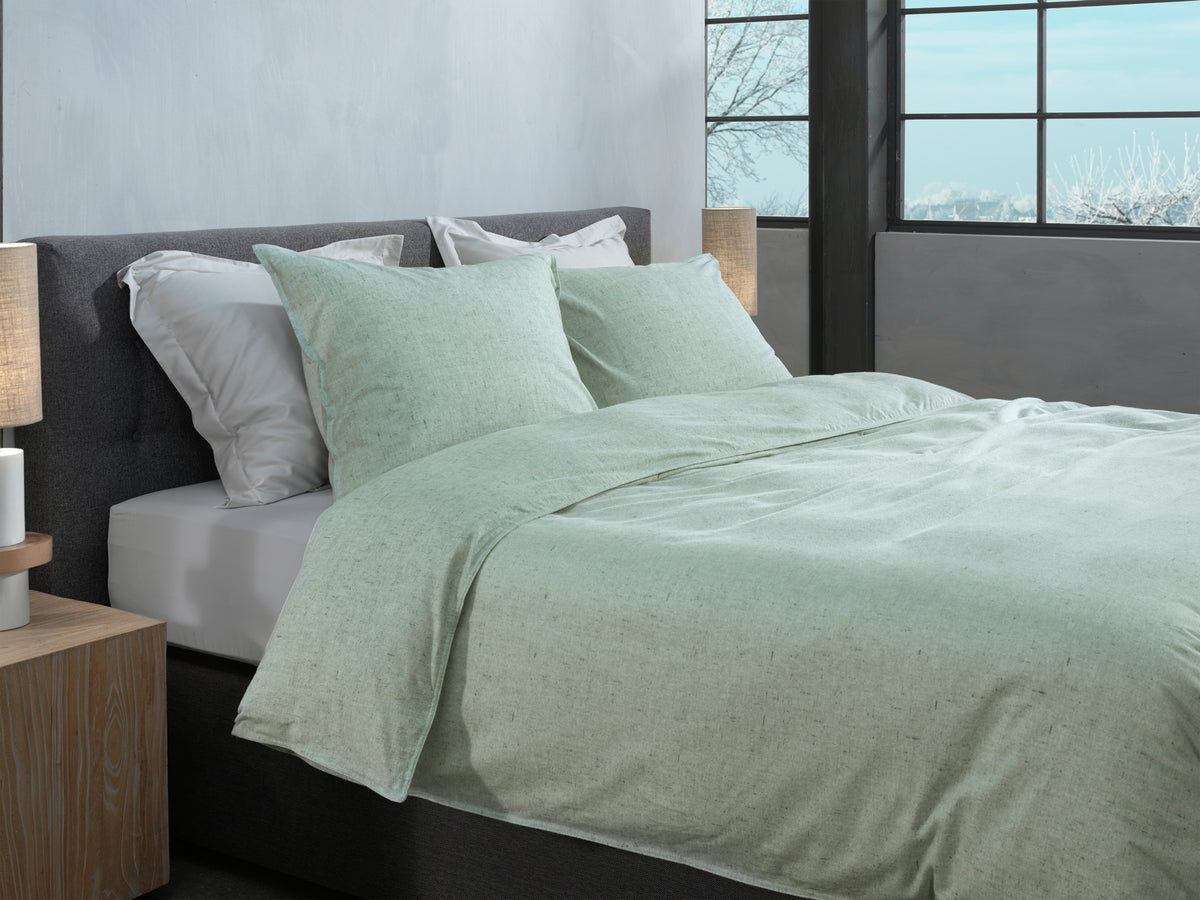 Heckettlane Dekbedovertrek Franela Laurel Green - 100% Katoen-Flanel