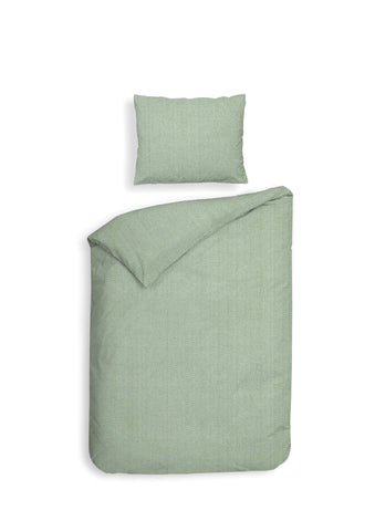 Heckettlane Dekbedovertrek Spina Laurel Green - 100% Katoen-Flanel