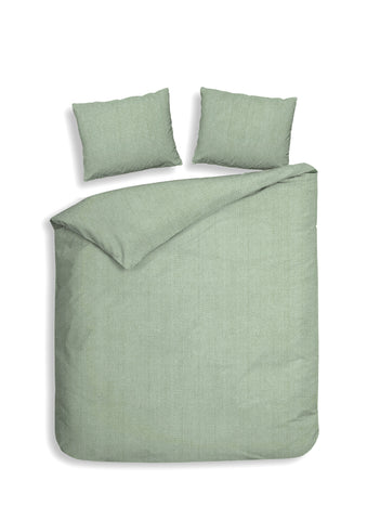 Heckettlane Dekbedovertrek Spina Laurel Green - 100% Katoen-Flanel