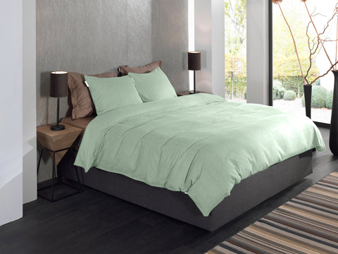 Heckettlane Dekbedovertrek Spina Laurel Green - 100% Katoen-Flanel