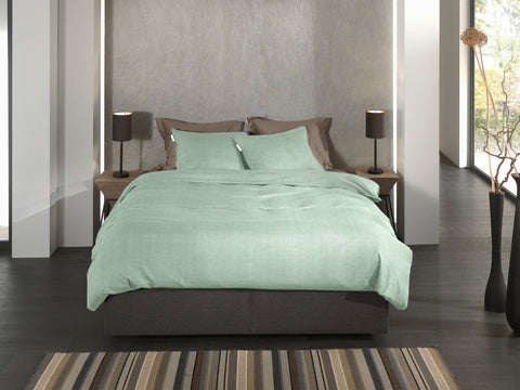 Heckettlane Dekbedovertrek Spina Laurel Green - 100% Katoen-Flanel