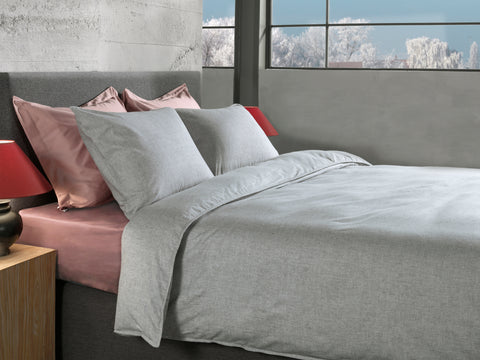 Heckettlane Dekbedovertrek Franela Mist Grey - 100% Katoen-Flanel