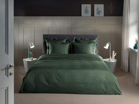 Heckettlane Dekbedovertrek Banda Calla Green - 100% Katoen-Satijn