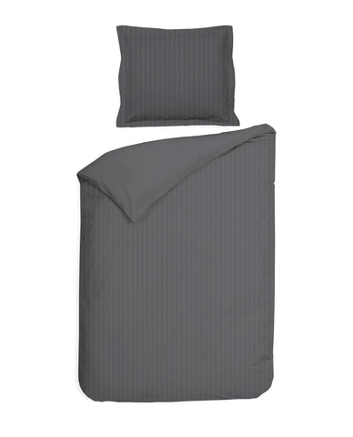 Heckettlane Dekbedovertrek Banda Classic Anthracite - 100% Katoen-Satijn