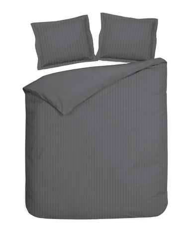 Heckettlane Dekbedovertrek Banda Classic Anthracite - 100% Katoen-Satijn