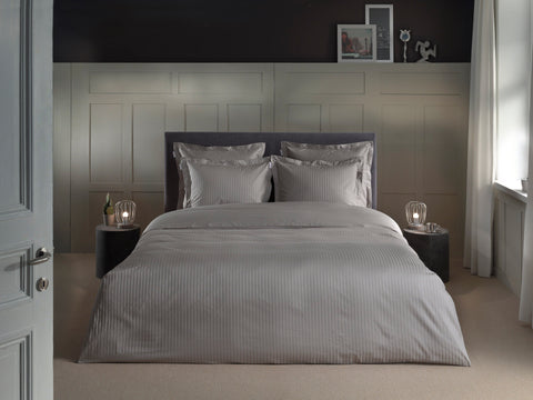 Heckettlane Dekbedovertrek Banda Glacier Grey - 100% Katoen-Satijn