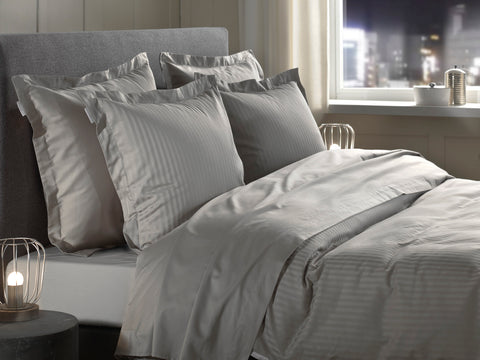 Heckettlane Dekbedovertrek Banda Glacier Grey - 100% Katoen-Satijn