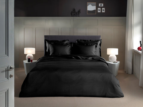 Heckettlane Dekbedovertrek Banda Moonless Black - 100% Katoen-Satijn