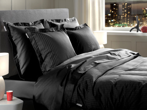 Heckettlane Dekbedovertrek Banda Moonless Black - 100% Katoen-Satijn