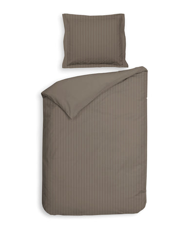 Heckettlane Dekbedovertrek Banda Taupe Grey - 100% Katoen-Satijn