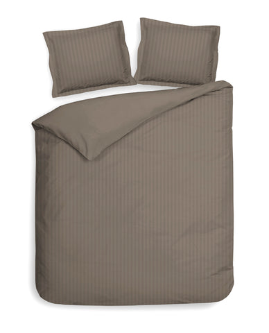 Heckettlane Dekbedovertrek Banda Taupe Grey - 100% Katoen-Satijn