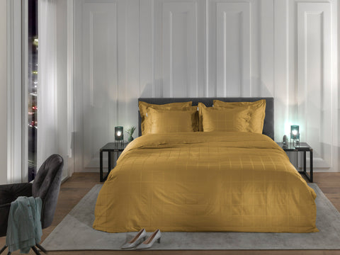 Heckettlane Dekbedovertrek Diamante Amber Gold - 100% Katoen-Satijn