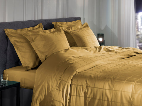 Heckettlane Dekbedovertrek Diamante Amber Gold - 100% Katoen-Satijn