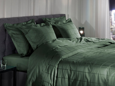 Heckettlane Dekbedovertrek Diamante Calla Green - 100% Katoen-Satijn