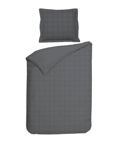 Heckettlane Dekbedovertrek Diamante Classic Anthracite - 100% Katoen-Satijn