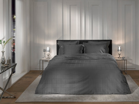 Heckettlane Dekbedovertrek Diamante Classic Anthracite - 100% Katoen-Satijn