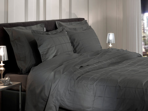 Heckettlane Dekbedovertrek Diamante Classic Anthracite - 100% Katoen-Satijn