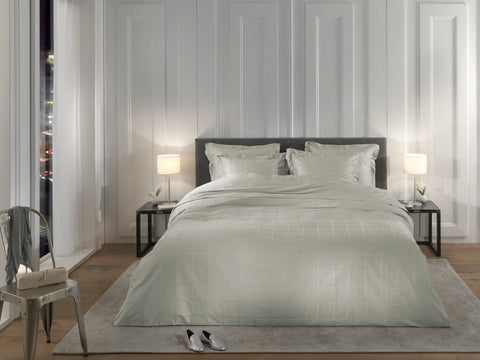 Heckettlane Dekbedovertrek Diamante Cloud Grey - 100% Katoen-Satijn