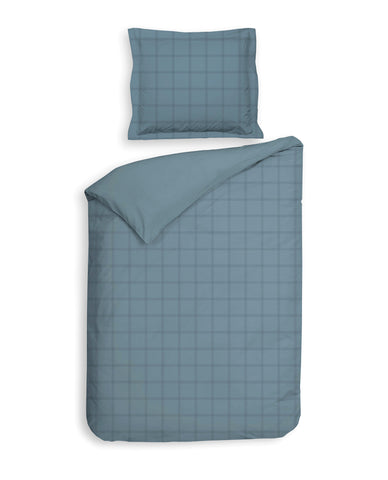 Heckettlane Dekbedovertrek Diamante Colonial Blue - 100% Katoen-Satijn