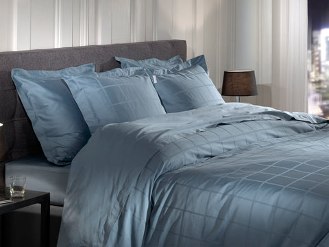 Heckettlane Dekbedovertrek Diamante Colonial Blue - 100% Katoen-Satijn