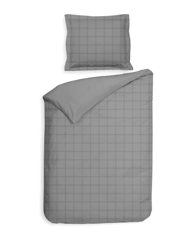 Heckettlane Dekbedovertrek Diamante Glacier Grey - 100% Katoen-Satijn