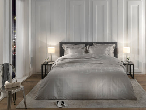 Heckettlane Dekbedovertrek Diamante Glacier Grey - 100% Katoen-Satijn