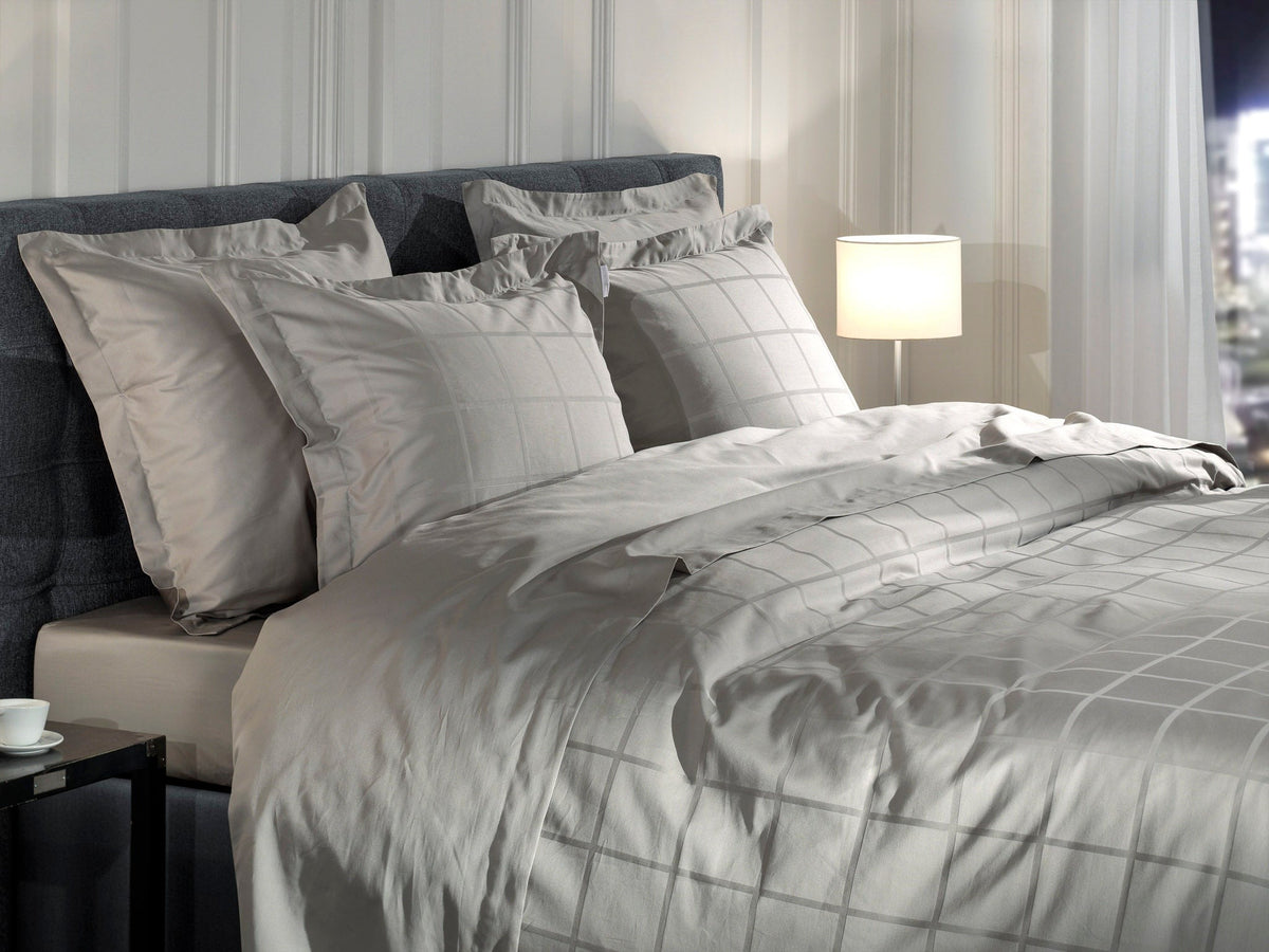 Heckettlane Dekbedovertrek Diamante Glacier Grey - 100% Katoen-Satijn