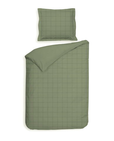 Heckettlane Dekbedovertrek Diamante Laurel Green - 100% Katoen-Satijn