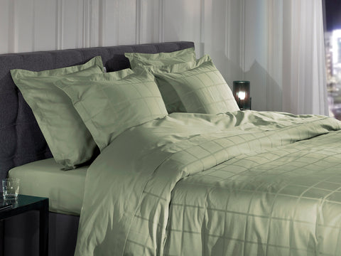 Heckettlane Dekbedovertrek Diamante Laurel Green - 100% Katoen-Satijn