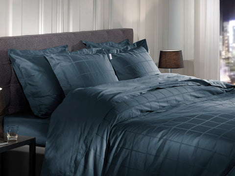 Heckettlane Dekbedovertrek Diamante Maritime Blue - 100% Katoen-Satijn