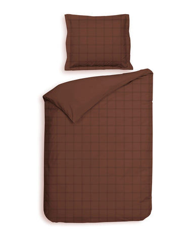 Heckettlane Dekbedovertrek Diamante Marsala Brown - 100% Katoen-Satijn