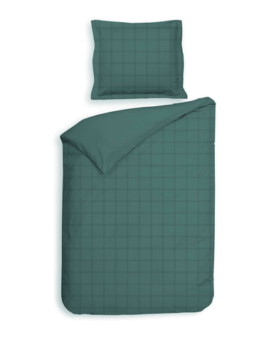 Heckettlane Dekbedovertrek Diamante Mineral Green - 100% Katoen-Satijn