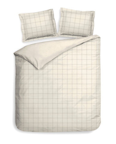 Heckettlane Dekbedovertrek Diamante Off-White - 100% Katoen-Satijn