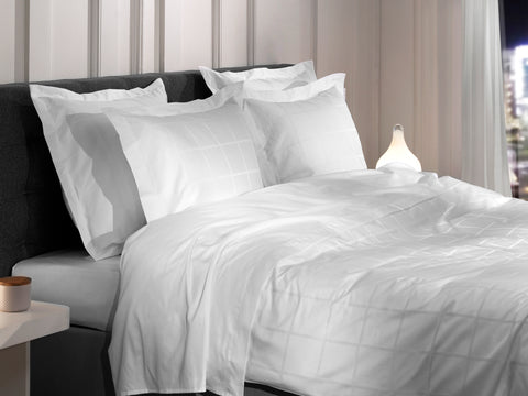 Heckettlane Dekbedovertrek Diamante White - 100% Katoen-Satijn