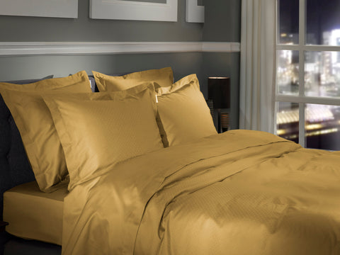 Heckettlane Dekbedovertrek Punto Amber Gold - 100% Katoen-Satijn