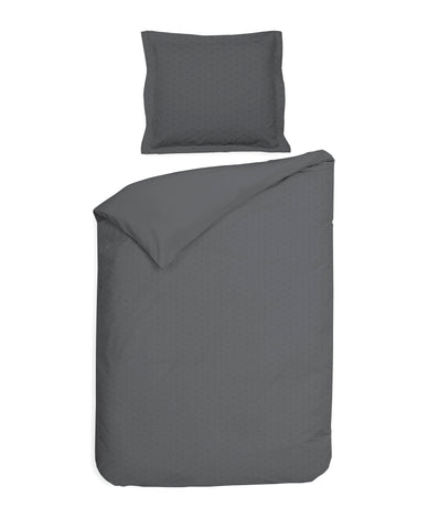 Heckettlane Dekbedovertrek Punto Classic Anthracite - 100% Katoen-Satijn