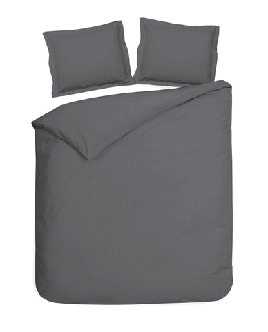 Heckettlane Dekbedovertrek Punto Classic Anthracite - 100% Katoen-Satijn