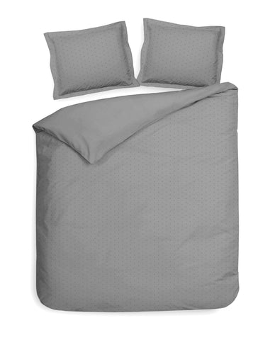 Heckettlane Dekbedovertrek Punto Glacier Grey - 100% Katoen-Satijn