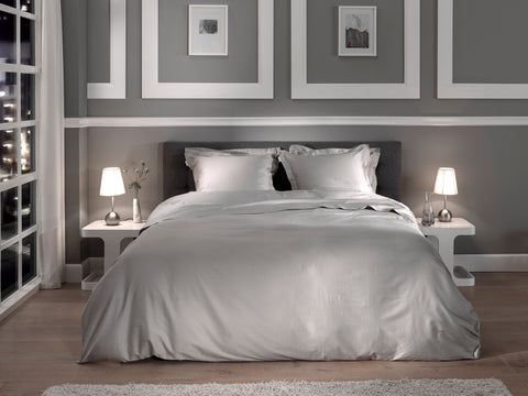 Heckettlane Dekbedovertrek Punto Glacier Grey - 100% Katoen-Satijn