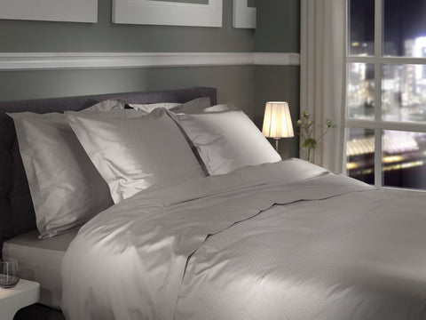 Heckettlane Dekbedovertrek Punto Glacier Grey - 100% Katoen-Satijn